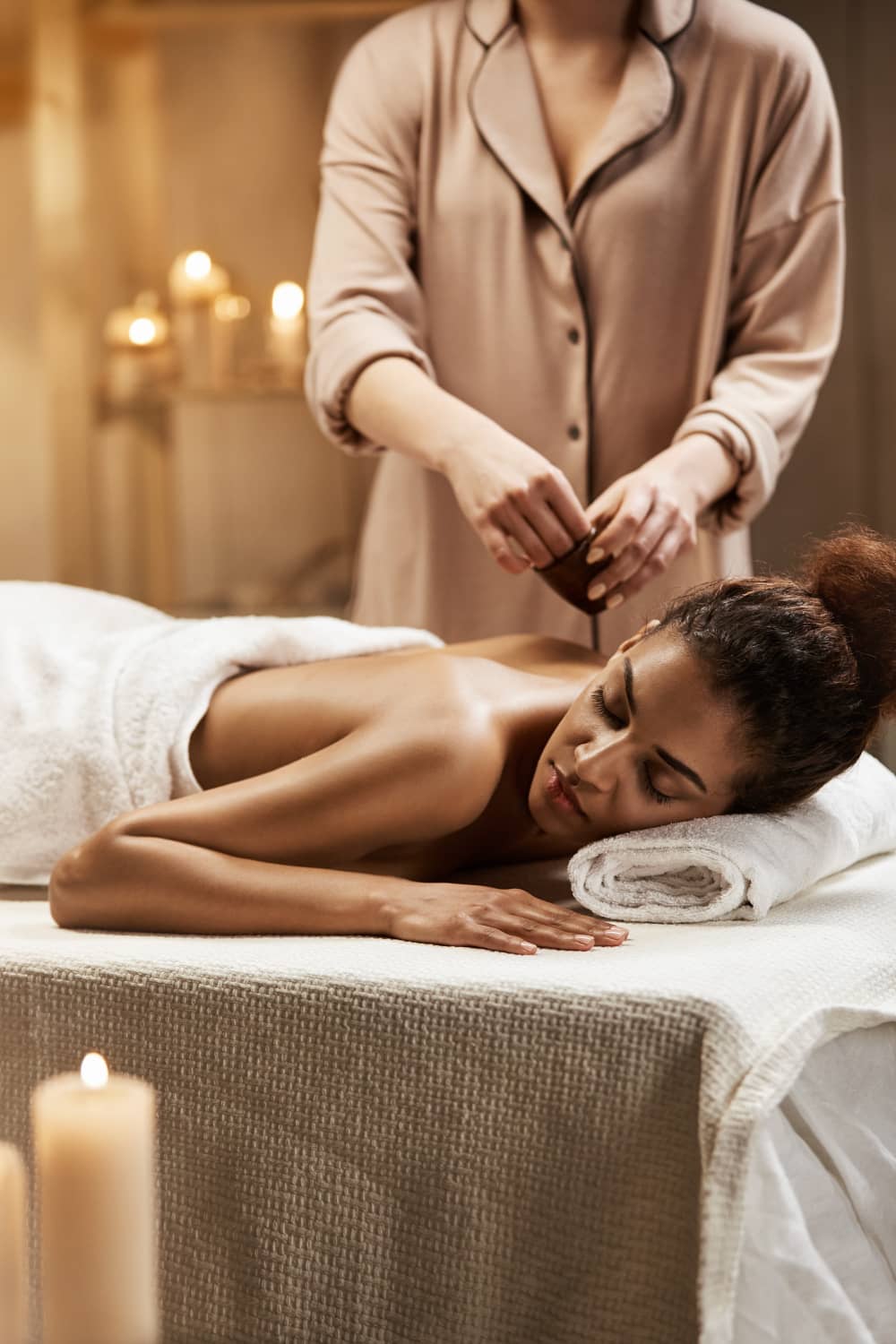 Client enjoying a relaxing spa massage